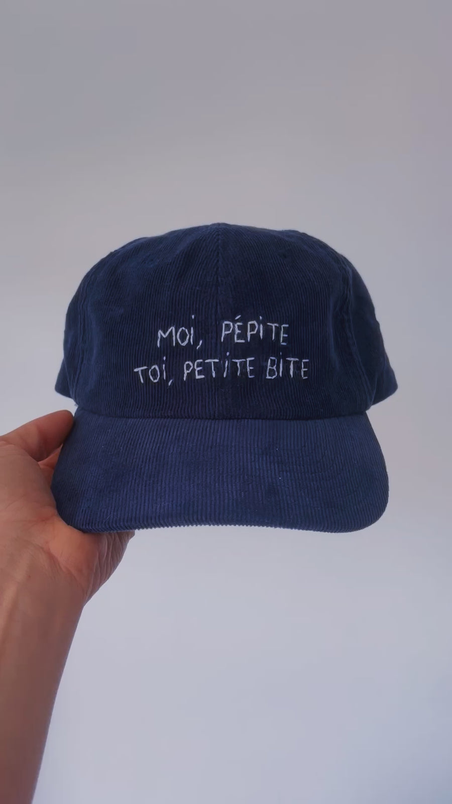 moi pépite toi petite casquette en velours côtelé made in marseille broderie main