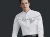 chemise blanche brodée main de michel ange creation d adam fabrique en france homme