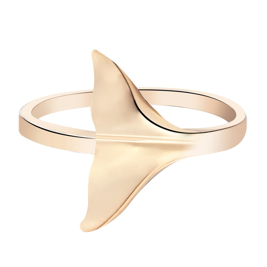 Bague dorée queue de baleine