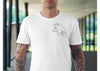 le loup et son iris t-shirt blanc unisexe broderie main fabrique en france