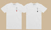 Queen & King couple t-shirt blanc unisexe mariage maries broderie main fabrique en france