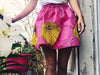 Pivoine géante rose et jaune jupe courte fabrication france