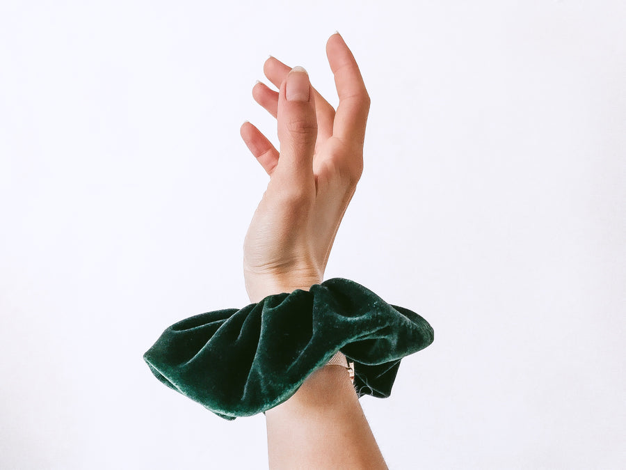 Chouchou velours vert